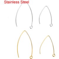 20pcs/lot Stainless Steel Anti Allergy V Shape Earring Hooks Hypoallergenic Earrings Clasp Wire For Diy Jewelry Making Findings