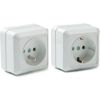 1PCS German France Waterproof Anti-UV Surface Mounted Wall Power Socket Russia Korea Kitchen Outdoor 2P+E EU Power Outlet 10/16A