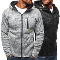 Sweat à capuche avec fermeture éclair complète pour homme, couleur unie, sweat-shirt à manches longues, en molleton fin, pour Fitness quotidien, bleu, gris, noir