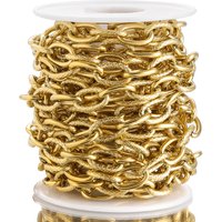Gold Filled Chunky Thick Heavy Oval Circle Rolo Chain Oversized Embossed Link Chain For Diy Punk Choker Necklace Bracelet Making