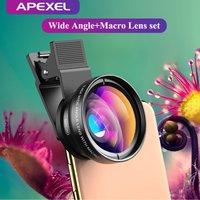 APEXEL nouveau objectif Super grand Angle HD 37MM 0.45x avec objectif Super Macro 12.5x pour iPhone Samsung Smartphones caméra Kit d'objectif de téléphone