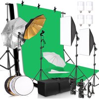 Kit de photographie, boîte à lumière de Studio Photo avec arrière-plan trépied en tissu Non tissé, adapté aux Photos de maison, 2,6x3m