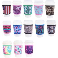 2PCS Neoprene Heat Resistant 4mm Thick Insulated Reusable Hot Coffee Cup Sleeves for Hot Coffee and Tea 12oz-24oz Cups