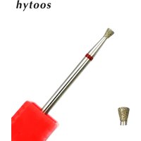 HYTOOS Inverted Cone Nail Drill Bits Fine Diamond Cuticle Clean Burr Russian Mills Electric Manicure Drills Nails Accessories