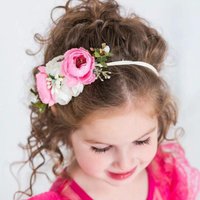 Flower Baby Headband Artificial Floral Elastic Nylon Band Boutique Handmade Fashion Newborn Accessories Photography Props