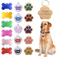 Personalized Laser Engraving Metal Pet Name Tag Anti-lost Customized Dog Cat ID Collar Puppy Nameplate Tag Pendant Supplies