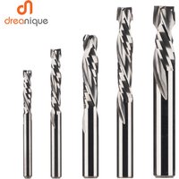 Dreanique 1 pièce Fraise à bois en carbure spirale à 2 dents, à coupe ascendante et descendante, fraise de compression pour bois