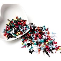 Mixed Pastel Round Brads Scrapbooking Embellishment Fastener Brads Metal Crafts For Diy shoes Decoration Spikes 5X10mm 100PCs