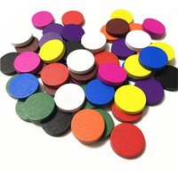 50 Pieces 25*5mm Colorful Wooden Circle Plate Chips Puzzle Chess Pieces For Board Game Accessories 10 Colors