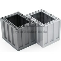 Moc Military Enclosing Wall Steel Panel 1x6x5 with Corrugated Profile 23405 Fence Building Blocks Bricks Compatible Container