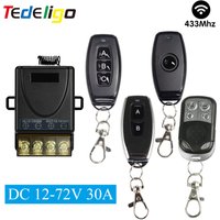 30a High Power 433MHz Wireless Remote Control Switch dc 12v 24v 48v 60v 72v 1CH Relay Receiver Module for Car Light LED ON OFF