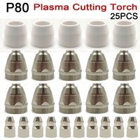 Bouclier de torche de soudage plasma P80, buse d'électrode de pointe, coupe consommable, CNC, 60A, 80A, 100A, 25 pièces