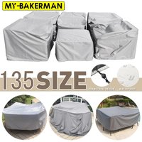 210D Heavy Duty Waterproof Patio Furniture Cover Rectangular Garden Rain Snow Outdoor Cover for Sofa Table Chair Wind-Proof
