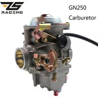 ZS Motorcycle GN250 Carburetor Auto/Handle Choke PD34 34mm Carb With Rubber Black Adapter For Suzuki GN250 GN 250 250QY