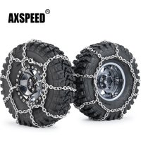 AXSPEED Metal 105mm/114mm/120mm/130mm Anti Skid Safety Snow Chain for TRX-4 TRX4 1/10 RC Crawler Car Parts 1.9inch Wheel Tires