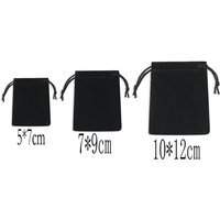 100PCS /Lot Velvet Dust Pouch Black Gift Bags To Pack Jewelry Brace Strap Drawstring Cotton Rope Pocket 10x12cm 7x9cm 5x7cm