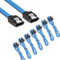 12 Pack 90 Degree Right-Angle / Straight SATA III HDD SDD Cable 6.0 Gbps With Locking Latch 16Inch For SATA HDD, SSD, CD Driver