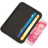 Genuine Leather Card Holder Slim Business Card id Holder Credit Card Case Thin Small Wallet for men Cardholder Sticker black image 4