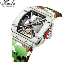 Haofa Luxury Flying Tourbillon Watch for Men Sapphire Skeleton Movement Luminous Men Manual Mechanical Wristwatches Hollow 1903