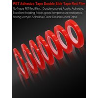 2/4/6/8/10/12mm x 25M PET Red Film Clear Double Sided Tape Heat Resistant Transparent Acrylic Tape for Phone LCD Screen Repair