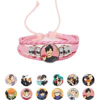 Anime Volleyball Manga Haikyuu!! Bracelet Hinata Syouyou Various Photo Cartoon Woven Leather Bracelets Fans Gift Wholesale