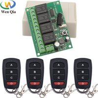 Universal Wireless Remote Control Switch 433MHz DC 6V12V 24V 30V 4CH10A Receiver Rf Transmitter For Garage/Gate/Motor/Light/Lamp