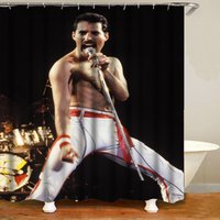 Custom Printed Freddie Mercury Bathroom Waterproof Shower Curtain Non Slip Rug Lid Carpet Toilet Cover set Bath Curtain Mat Set