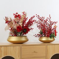 Modern Metal Flowerpot Luxury Golden Vase Crafts Metal Hydroponic Vase Plant Potted Flowerpot Countertop Living Room Decoration