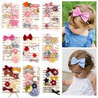 10 pièces/ensemble fleur bébé bandeaux élastique en Nylon bandeaux tissu arc léopard chapeaux nouveau-né filles sécurité Non-onde chapeaux