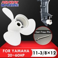 Hélice hors-bord pour Yamaha 20hp 25hp 30hp 40hp 48hp 50hp 60hp 11 3/8*12 vis en alliage d'aluminium moteur marin 3 lames 13 cannelures