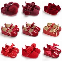 Baby Spring And Autumn Style Lovely Bow Solid Color Soft Sole Princess Shoes 0-18 Months Newborn Baby Casual Walking Shoes