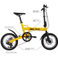 Aluminum Alloy Folding Bike Bicycle 16 Inch Variable Speed Folding Bicycles Double Disc Adult Student Walking Bikes