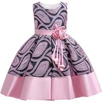 Robe à rayures à fleurs pour petites filles, robes de fête de mariage à fleurs, robe de princesse de noël pour enfants, vêtements pour filles