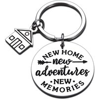2024NewHome Keychains Gifts for Home Apartment Housewarming Presents Homeowner New Home New Adventures New Memories Moving Away
