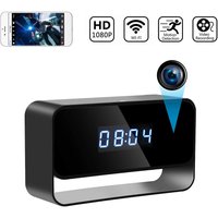 1080P Mini Camera Clock Wireless Clocks Cameras HD WiFi Covert Surveillance Security Cam Night Vision 12/24 Hour Detection Alert