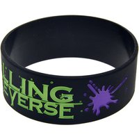 1 PC Falling In Reverse Silicone Bracelet 1 Inch Wide Rubber Wristband Black Adult Size