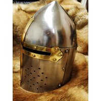Medieval Crusader Knight Shape of barrel helmet Halloween party Nighclub bar stage show helmet catwalk show prop cosplay mask