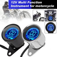 Universal Digital Motorcycle LCD Screen Speedometer Odometer Techometer Fuel Gauge for Harley Honda Cafe Racer 1-4 Cylinders