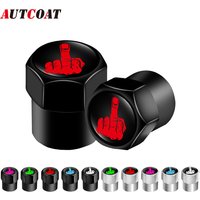 AUTCOAT 4Pcs/Set Tire Valve Caps, Premium Metal Rubber Seal Tire Valve Stem Caps, Dust Proof Covers Universal fit for Cars