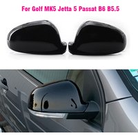 For VW Golf MK5 GTI Jetta 5 (Glossy Black ) carbon fiber Passat B6 B5.5 Side Wing Mirror Covers Caps Sharan Golf Plus EOS