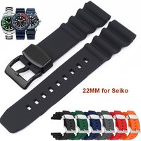 Soft Rubber Watch Strap for Seiko SKX007 Tuna Omega Tudor with Metal Loop Locker Bezel Diving Waterproof Watch Bracelet 20/22mm