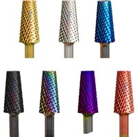 RolinStar 5.2 Small Trapezium Tapered Barrel Gold Silver Dark Purple Blue Rainbow Rose gold 5 color nail drill bits cutter