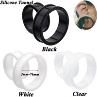 Pair Supersize Flexible Silicone Double Flared Ear Tunnel Plug Ear Piercing Flesh Tunnel Ear Gauge Expander Stretchers Piercing