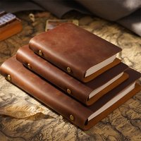 A5 A6 A7 Loose-leaf Note Book Leather Cover Notebook Retro Planner Journal Travel DIY Diary Handmade Spiral Sketchbook 192 Pages
