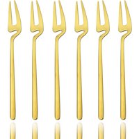 6Pcs Gold Fork Set Tea Cake Snack Forks Dinnerware Cutlery Matte 304 Stainless Steel Tableware Dessert Fruit Fork Silverware Set