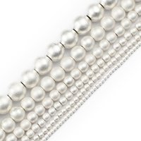 JHNBY Matte White Gold Colour Hematite Natural Stone 2~10mm Round Spacer Loose Beads For Jewelry Making Diy bracelets Findings
