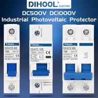 Solar PV MCB DC Circuit Breaker 1P/2P 500V 1000V Photovoltaic disconnect switch 10A 16A 20A 32A 40A 63A 100A 125A