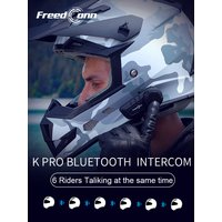 AliExpress FreedConn Motorcycle Intercom Freedconn KY Pro Helmet Bluetooth Headset 1000M Music FM Waterproof Group Headphones 6 Riders For Motor Bike