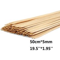 50cm*5mm Long Bamboo BBQ Skewers Wood Potato Marshmallow Roasting Sticks Disposable Food Sticks Bamboo Skewer Barbecue Tools