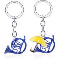 TV HIMYM How I Met Your Mother Keychain Yellow Umbrella Blue French Horn Pendant Keyring For Mom Dad Festival Gift Jewelry